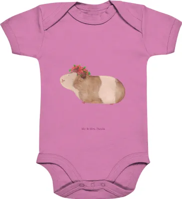 Produktbild von Mr. & Mrs. Panda overall baby Meerschweinchen Weisheit 12. - 18. Monat - Bubble Gum Pink - Geschenk, Spruch, Strampler, Lustige Sprüche, Babybody, Babystrampler, Realität