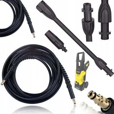 Immagine prodotto di Rosfix Set Tubo Flessibile Ad Alta Pressione 10 m Click-Click + Lancia Vario – Ricambio per Idropulitrici Ad Alta Pressione Kärcher K2 – K7 | 180 bar