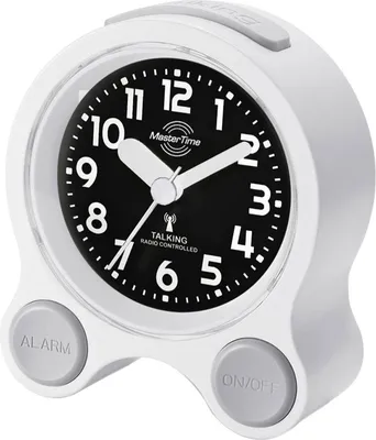 Master Time MTC-71030-12W Deutsch Sprechender Funk-Wecker Weiß/Schwarz 1