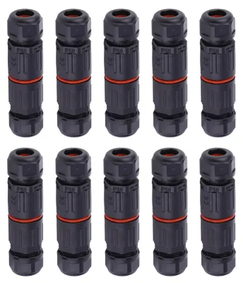 Immagine prodotto di 10 cavi elettrici impermeabili IP68, connettore a 3 poli, presa esterna, 0,5 mm² ~ 2,0 mm²