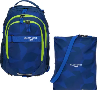 Produktbild von Rucksack 2 Teile Set Elephant Hero Signature Schulrucksackset Schulrucksack mit Turnbeutel Jungen Mädchen Held 12770 Cyber Camo Neon rt