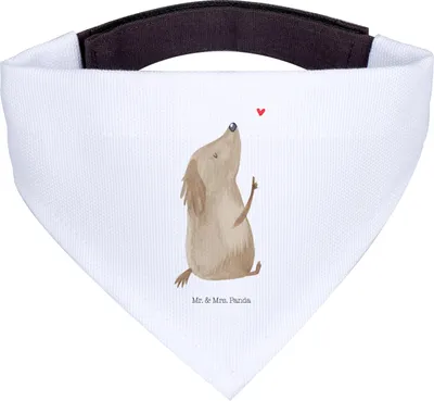 Produktbild von Mr. & Mrs. Panda Dreieckstuch Hund Liebe - Weiß - Geschenk, Herz, Hunde, Hals Tuch, Halstuch, Hundehalstuch, Bandana, Für, Sprüche