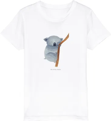 Produktbild von Mr. & Mrs. Panda Kleinkinder T-Shirt Koalabär 3-4 Jahre (98/104) - Weiß - Geschenk, Lustige Sprüche, Bär, Kurzarm Kinder, schlafen, Öko, Kindershirt, Bio, Koala, Traum