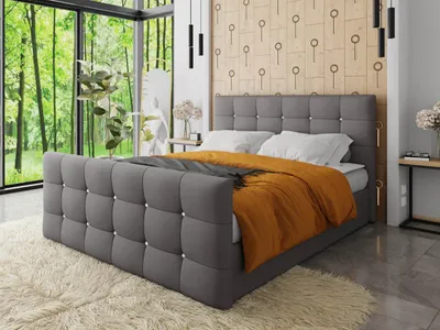Obrázok produktu pre Americká manželská posteľ 140x200 TORNIO - šedá + topper ZDARMA