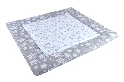 Produktbild von BABYLUX Spieldecke KRABBELDECKE 110 x 110 cm Spielteppich 1. Grau Sterne-Animal