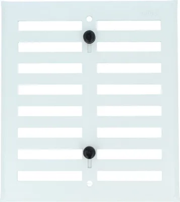 Produktbild von Schiebelüftung Weiß Lüftunsggitter Lüftungsblech Aluminiumgitter Stegblech Abschließbares Schiebgitter 170mm x 190mm