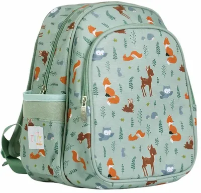 Produktbild von A Little Lovely Company Rucksack - Salbeigrün - Waldfreunde