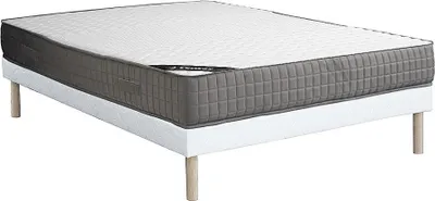 Produktbild von Set aus Bettgestell + Schaumstoffmatratze - 140 x 190 cm - 11-Zonen-Memory-Schaum-Auflage - Stärke 22 cm - DANEVO von YSMÉE