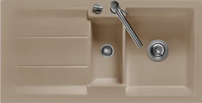 Produktbild von Spüle KeraDomo GENEA 100 in FANGO mit Excenterbedienung / Einbauspüle