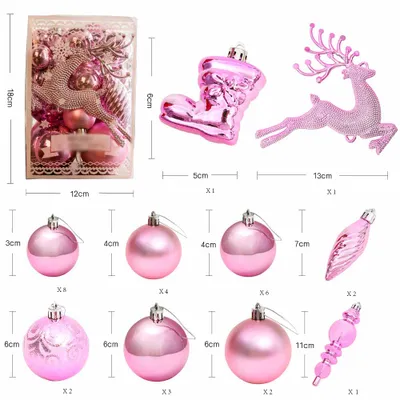 Imagen del producto de Conjunto de decoración navideña: 30 adornos para el árbol de Navidad