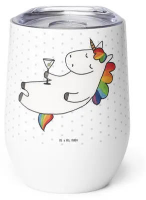Produktbild von Mr. & Mrs. Panda thermosbecher Einhorn Cocktail - Weiß - Geschenk, Thermobecher, Edelstahlbecher, Thermo Becher, Lustig, Unicorn, kaffee tasse, Rum, glühweinbecher, Party