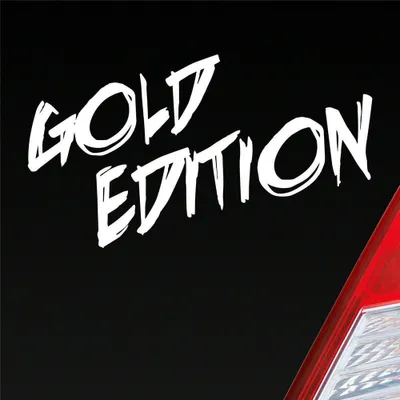 Produktbild von Auto Aufkleber Gold Edition Auto Car Tuning 15x7 cm Weiss Matt Sticker Heckscheibenaufkleber