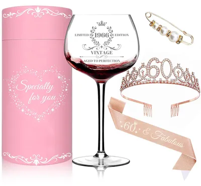 Immagine prodotto di Solidchoice - Calice da vino personalizzato per il 60° compleanno, con confezione regalo