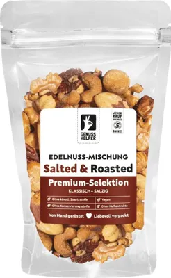 Produktbild von Edelnuss Mischung, geröstet & gesalzen, Nussmischung aus 7 edlen Nusssorten, 3 x 200g