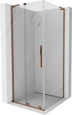 Produktbild von Mexen Velar L Schiebetür-Duschkabine 100 x 100 cm, transparent, Roségold - 871-100-100-03-60
