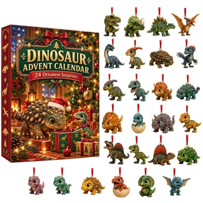 Obrázok produktu pre Adventný Kalendár Dinosaury 2026 24 Dní Vianoce Odpočítavanie Red2 Červená