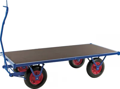 Produktbild von Kongamek Schwerlastwagen 3000x1000x490mm mit Feststellbremse und Ziehgriff Ø400mm Luftbereifung 1500kg Tragkraft