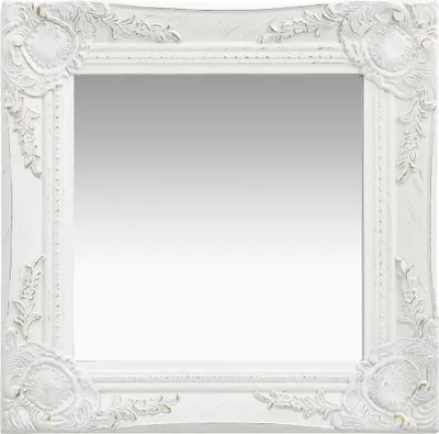 Image de Miroir mural style baroque 40x40 cm Blanc