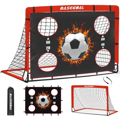 Produktbild von FUSSBALLTOR 150 x 120 cm, Glasfaserstangen, Netz, Torwand, Tragetasche, für den Garten
