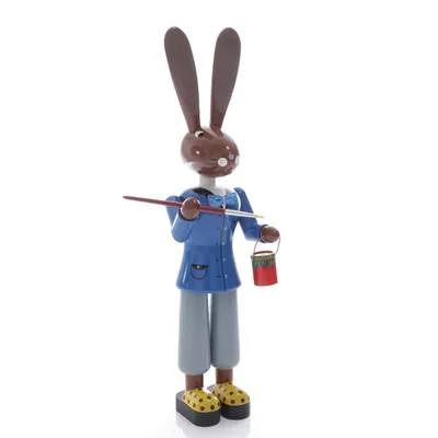 Produktbild von Osterdekoration Osterhase mit Pinsel bunt Höhe 42cm NEU