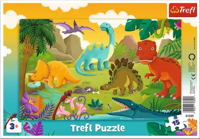 Produktbild von Trefl Rahmenpuzzle Dinosaurier, 15 Teile