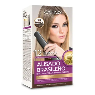 Image de Kativa Brazilian Straightening Blonde Kit kit à la kératine pour lisser les cheveux 225 ml