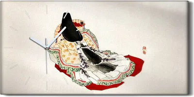 Produktbild von Dekor Leinwand Uhr Wandbilder 60x30 Malerei Asiatische Traditionell Kimono - weiße Hände