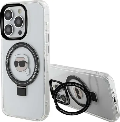 Image de Karl Lagerfeld Klhmp15Lhmrskhh Iphone 15 Pro 6.1 Biały/White Hardcase Ring Stand Karl Head Magsafe