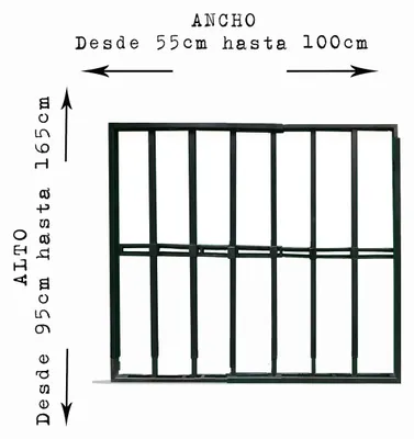 Produktbild von Fenstergitter ausziehbar 55 × 95 bis 100 × 165 cm Schwarz – Einbruchschutz Sicherheitsgitter aus Stahl für hohe Fenster, verstellbar