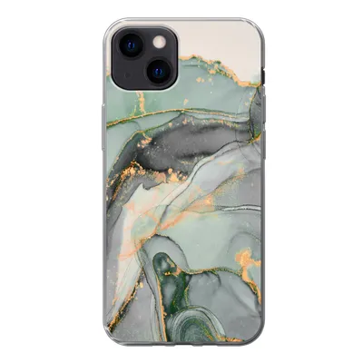 Produktbild von MuchoWow® Handyhülle Schutzhülle Hülle für iPhone 13 Gold - Marmor - Grün - Luxus - Glitzer - Marmoroptik Silikon Softcase Handy Hülle - Karteninhaber