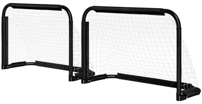 Immagine prodotto di HOMCOM Set di 2 porte da calcio pieghevoli con telaio in metallo 90x36x60 cm