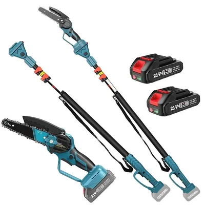 Obrázek produktu pro Řetězová pila, bezkartáčový motor, nastavitelná tyč, s 2 bateriemi