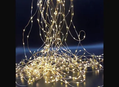 LED-Lichtvorhang 2 m, 20 Drähte, warmes Gold