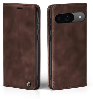 Produktbild von Handy Hülle für Google Pixel 9 / 9 Pro Klapphülle Bookcase Flip Cover Handy Tasche Etui Farbe: Dunkelbraun
