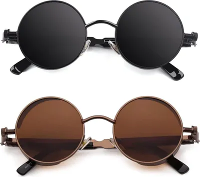 Produktbild von CGID Polarisierte Retro Runde Sonnenbrille Vintage Steampunk UV400 Schutz