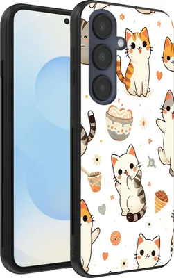 Produktbild von Smartphonica Handytasche Passend für Samsung Galaxy S25 mit Katzendruck - TPU Rückseite Abdeckung Fall Katze Design