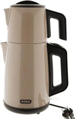 Produktbild von Mulex Tee Express 2-in-1 Teekocher & Wasserkocher aus Edelstahl-Beige - 1,2L + 2L