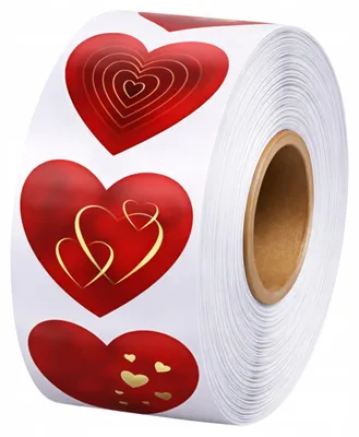 Produktbild von EDIBAZZAR | 500 Herzaufkleber auf einer Rolle, dekorative Herz-Scrapbooking-DIY