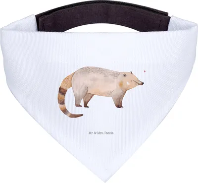 Produktbild von Mr. & Mrs. Panda Halstuch Nasenbär - Weiß - Geschenk, Lustige Sprüche, Für Hunde, Bär, Hund, Tuch, Rüsselbär, Nasenbären, Hunde-Halstuch