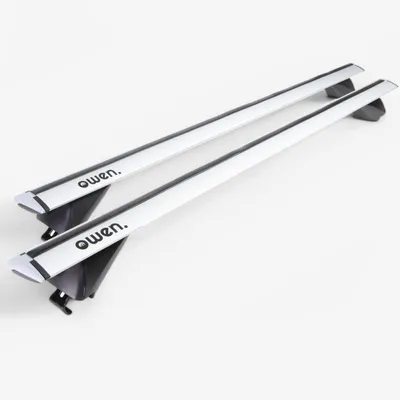 Produktbild von Owen Dachträger 5.0 Pro Silber 120cm - Universal Dachträger für eine offene Reling | 90 kg Tragkraft | 2 min Montage | & GS
