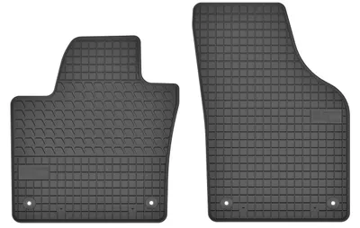 Image de Tapis avant en caoutchouc pour Volkswagen / Seat Sharan II / Alhambra II 2010-2022 / 2010-2018 (monospace) – 2 pièces, noirs, sur mesure