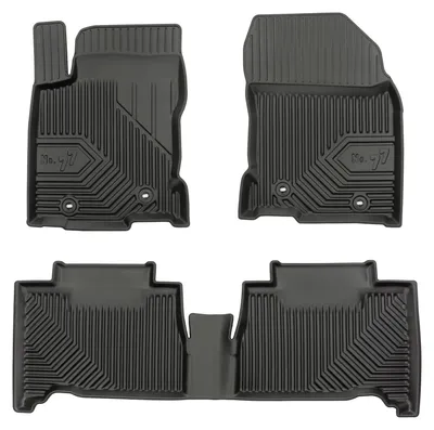 Image de Tapis avant en caoutchouc + tunnel pour Lexus NX I 2014-2021 (SUV) – 3 pièces, noirs, sur mesure