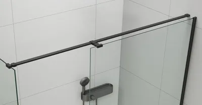 Produktbild von Polysan ESCA universal Eckstütze für Duschabtrennungen 1400mm, schwarz matt