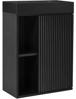 Obrázek produktu pro Umyvadlová skříňka pro WC Sofia - černá matná + umyvadlo z litého mramoru Sofia - černá matná - 50x70x25 cm