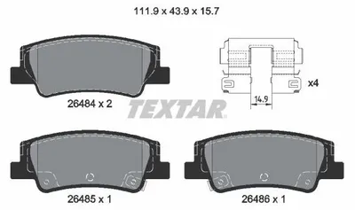 Produktbild von TEXTAR Bremsbelagsatz, Scheibenbremse x 2648401