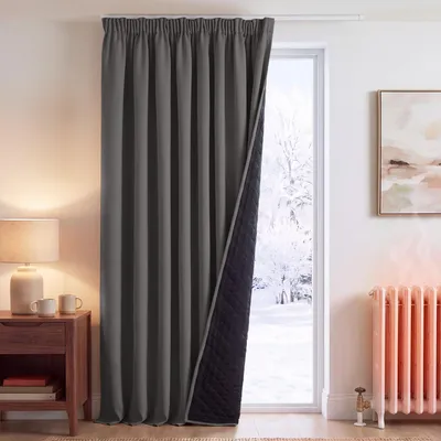 Verdunkelungsvorhang 1 Paneel 140x245 cm Grau Thermisch