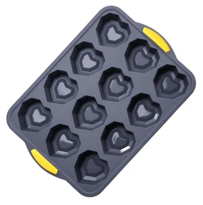 Immagine prodotto di Stampo in silicone 3D a forma di cuore, antiaderente, ideale per muffin, cupcakes, cioccolata e budini