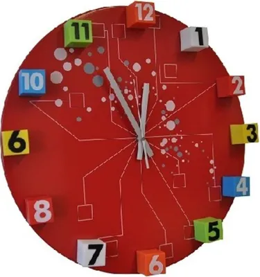 Produktbild von Dekorative Wanduhr verschiedene Farben, Farbe:Rot