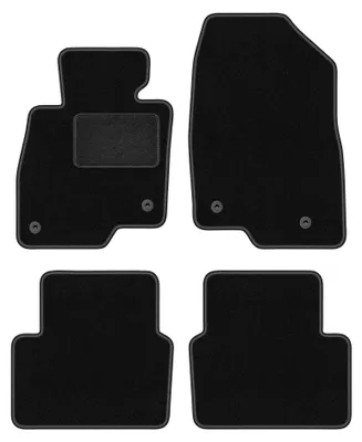 Produktbild von Velours-Fußmatten für Mazda 3 III (BM) 2013- (Schrägheck/Limousine) – 4-tlg, Schwarz, passgenau – Wielganizator LUX