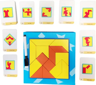 Produktbild von Holzpuzzle Sortierfiguren Blöcke + Brett mit Marker